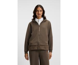 BOSS Sweat à capuche Regular zippé en mélange de matières - Style Edaree, 50548731 Marron M