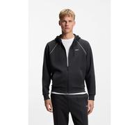 BOSS Sweat à capuche zippé en coton mélangé à détails passepoilés - Style SW_Join Saggy, 50553575 Bleu foncé XL