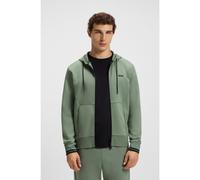 BOSS Sweat à capuche zippé en coton mélangé à rayures - Style FZ Hoodie Zone, 50542974 Vert L