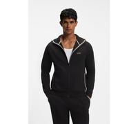 BOSS Sweat à capuche zippé en coton mélangé avec bordures en contraste - Style Sense Hooded Jacket, 50566916 Noir L