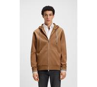 BOSS Sweat à capuche zippé en coton mélangé avec cordon de serrage à motif - Style C-Spence 109, 50543427 Marron S