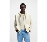 BOSS Sweat à capuche zippé en coton mélangé avec cordon de serrage à motif - Style C-Spence 109, 50543427 Naturel L