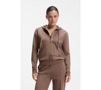 BOSS Sweat à capuche zippé en coton mélangé avec monogramme Double B - Style Shiny B_Jacket H., 50557275 Marron XL