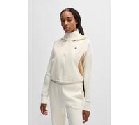 BOSS Sweat à capuche zippé en coton mélangé avec motif à monogrammes - Style Etracker, 50520883 Blanc M
