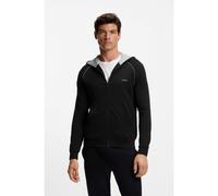 BOSS Sweat à capuche zippé en coton stretch avec logo brodé - Style Mix&Match Jacket H, 50515392 Noir L