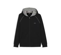 BOSS Sweat à capuche zippé Mix&Match Jacket H – coton stretch, passepoils contrastants Noir M
