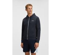 BOSS Sweat à capuche zippé en molleton de coton avec détails contrastants - Style Authentic Jacket H, 50545573 Bleu foncé M