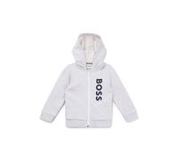BOSS Sweat à capuche zippé en polaire avec logo imprimé vertical pour enfant - Style J50591/A3212M, J50591 Gris chiné 74