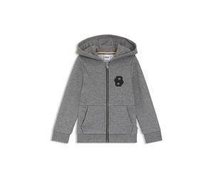 BOSS Sweat à capuche zippé en polaire avec monogramme Double B pour enfant - Style J52320/A4604A, J52320 Gris sombre 114