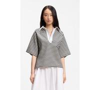BOSS Sweat à col Johnny à rayures en coton mélangé - Style Essipa_striped, 50573725 Noir / Blanc M