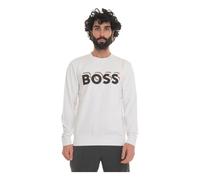 Boss - Sweat à col rond avec logo à manches longues - Homme - Sweatshirts et sweats à capuche - Blanc - Taille: XL