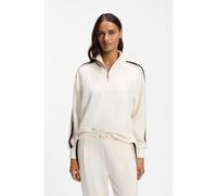 BOSS Sweat à encolure zippée et rayure emblématique sur la manche - Style Mirage_Sweatshirt HZ, 50571024 Naturel L