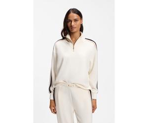 BOSS Sweat à encolure zippée et rayure emblématique sur la manche - Style Mirage_Sweatshirt HZ, 50571024 Naturel XS