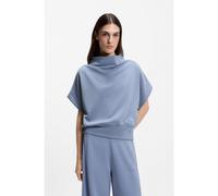 BOSS Sweat à manches courtes et encolure montante ample - Style C_Elaxa, 50553477 bleu clair S