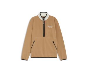 BOSS Sweat d’équitation en coton stretch à fermeture éclair courte - Style FEDORA HALF ZIP FELPA, B7W1201 Beige L