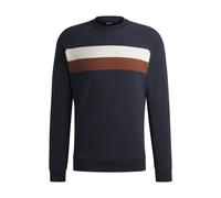 BOSS Sweat d’équitation en coton stretch à rayures larges - Style LEWIN SWEATER SKY CAPTAIN, B6M1202 Bleu foncé M