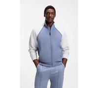 BOSS Sweat en coton mélangé à passepoils contrastants - Style SW_Join Skaz, 50553566 Blanc / Bleu XXXL