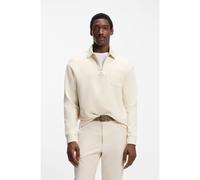 BOSS Sweat en coton mélangé peau de pêche à encolure zippée - Style C-Sota 32, 50554226 Naturel XL