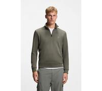 BOSS Sweat en molleton de coton à col zippé 1/4 avec patch logo - Style Zetrust, 50468926 Gris XXL
