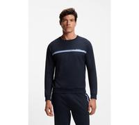BOSS Sweat en molleton de coton à rayures et logo - Style Authentic Sweatshirt, 50554791 Bleu foncé XXL