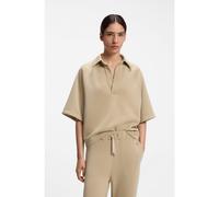 BOSS Sweat Loose à col polo en jersey scuba - Style Essipa1, 50565443 Beige XS