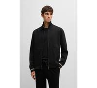 BOSS Sweat Regular en coton mercerisé avec rayures au bas des manches - Style C-Siza 209, 50531855 Noir XXXL