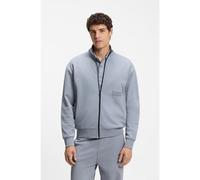 BOSS Sweat Relaxed en molleton haut de gamme - Style SW_Collar Full Zip, 50564104 Gris M