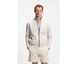 BOSS Sweat Relaxed en molleton haut de gamme - Style SW_Collar Full Zip, 50564104 Naturel M