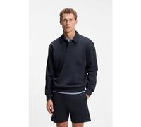BOSS Sweat Relaxed Fit en molleton à col polo - Style SW_Placket Polo, 50564114 Bleu foncé M