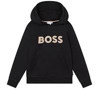 BOSS - Sweat-Shirt à Capuche à Logo Noir 87% Coton 12ANS
