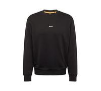 Hugo Boss Sweat-shirt WeSmallcrew en molleton de coton Relaxed, logo contrastant Noir S