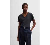 BOSS T-shirt à col V et monogramme Double B - Style Eylina, 50537543 Bleu foncé S