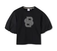 BOSS T-shirt à manches bouffantes et monogramme Double B pour enfant - Style J52424/09B04A, J52424 Noir 138