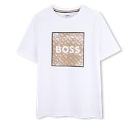 Boss - T-shirt À Manches Courtes - Blanc - Garçon - 10 Ans