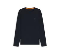 BOSS T-shirt à manches longues en coton avec écusson à logo - Style Tacks, 50512111 Bleu foncé M