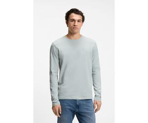 BOSS T-shirt à manches longues en coton avec écusson à logo - Style Tacks, 50512111 Gris chiné M
