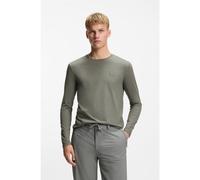 BOSS T-shirt à manches longues en coton avec écusson à logo - Style Tacks, 50512111 Gris XXXL