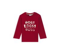 BOSS T-shirt à manches longues en coton avec logos répétés pour enfant - Style J52463/96D02A, J52463 Rouge 81