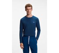 BOSS T-shirt à manches longues en coton stretch à logo brodé - Style Mix&Match LS-Shirt R, 50515389 Bleu XL