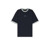 BOSS T-Shirt Coupe Décontractée en Coton avec des Bordures À Rayures