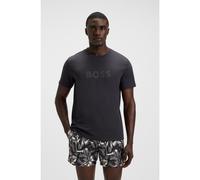 BOSS T-shirt de plage en jersey de coton avec logo imprimé - Style T-Shirt RN, 50491706 Gris sombre XL