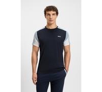 BOSS T-shirt de pyjama en coton mélangé à empiècements contrastants - Style Balance T-Shirt RN, 50545931 Bleu foncé XS