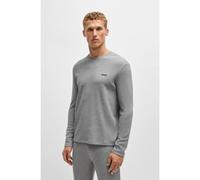 BOSS T-shirt de pyjama en coton mélangé à la structure gaufrée - Style Waffle LS-Shirt, 50535870 Gris L
