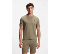 BOSS T-shirt de pyjama en coton mélangé à logo brodé - Style Waffle T-Shirt, 50535891 Brun chiné L