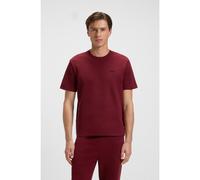 BOSS T-shirt de pyjama en coton mélangé avec logo brodé - Style Waffle T-Shirt, 50535891 Rouge sombre XXL