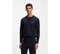 BOSS T-shirt de pyjama en jersey ottoman avec logo brodé - Style Waffle LS-Shirt, 50535870 Bleu foncé L
