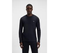 BOSS T-shirt de pyjama en coton mélangé avec logo brodé - Style Waffle LS-Shirt, 50535870 Bleu foncé XXL