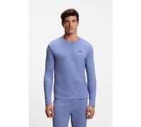 BOSS T-shirt de pyjama en jersey ottoman avec logo brodé - Style Waffle LS-Shirt, 50535870 Bleu L