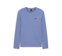 BOSS T-shirt de pyjama en jersey ottoman avec logo brodé - Style Waffle LS-Shirt, 50535870 Bleu S