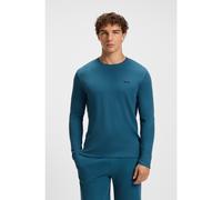 BOSS T-shirt de pyjama en jersey ottoman avec logo brodé - Style Waffle LS-Shirt, 50535870 Bleu S